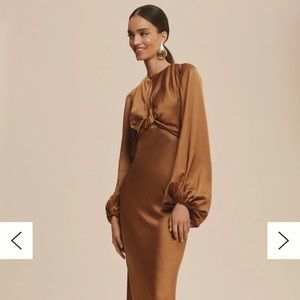 Anthropologie- Significant Other Demi Backless Long-Sleeve Column Gown